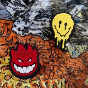 Red and Yellow Smiley Face Croc Charms